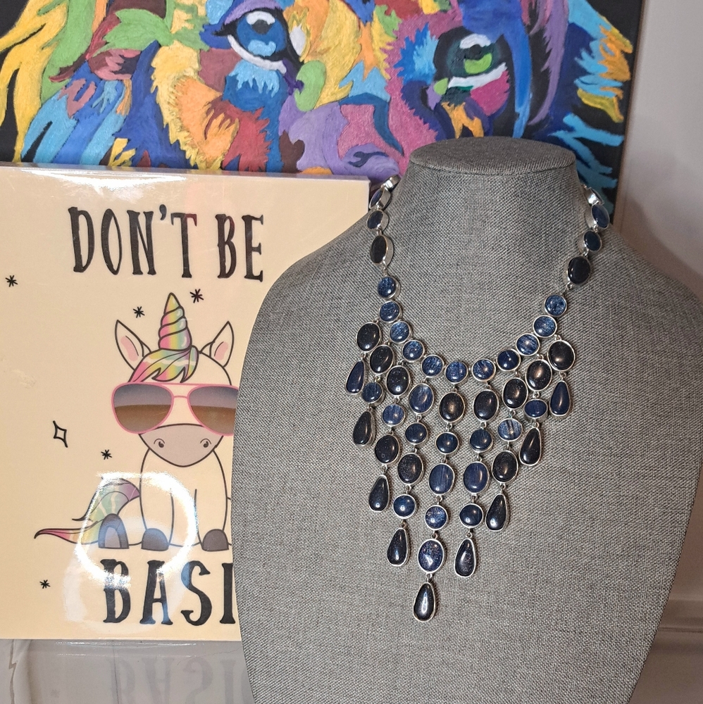 Chico's Chico's Rachel Blue Bib Adjustable Statement Necklace